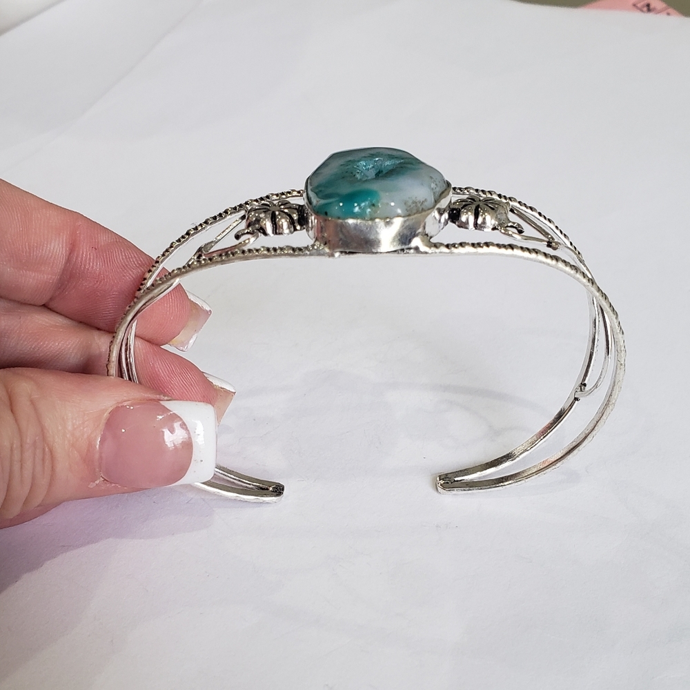 Agate gemstone, 925 silver bracelet - Picture 5 of 15